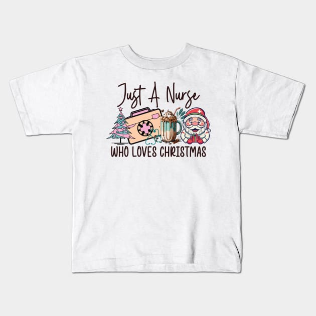 Just a nurse who loves christmas Kids T-Shirt by MZeeDesigns